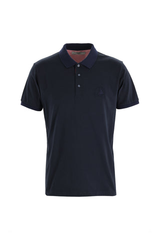  Siyah Polo Yaka Slim Fit Dar Kesim Desenli Pamuk Tişört