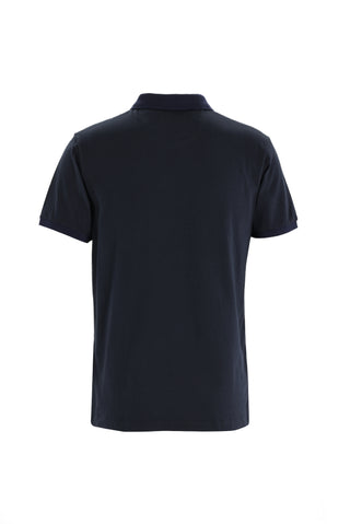  Siyah Polo Yaka Slim Fit Dar Kesim Desenli Pamuk Tişört
