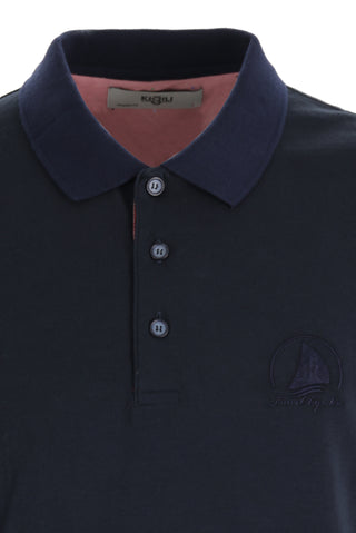  Siyah Polo Yaka Slim Fit Dar Kesim Desenli Pamuk Tişört