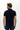 Orta Lacivert Polo Yaka Slim Fit Dar Kesim Desenli Pamuk Tişört