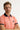 Orta Pembe Polo Yaka Slim Fit Dar Kesim Desenli Pamuk Tişört