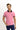 Şeker Pembe Polo Yaka Slim Fit Dar Kesim Desenli Pamuk Tişört