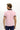 Pembe Polo Yaka Slim Fit Dar Kesim Desenli Pamuk Tişört