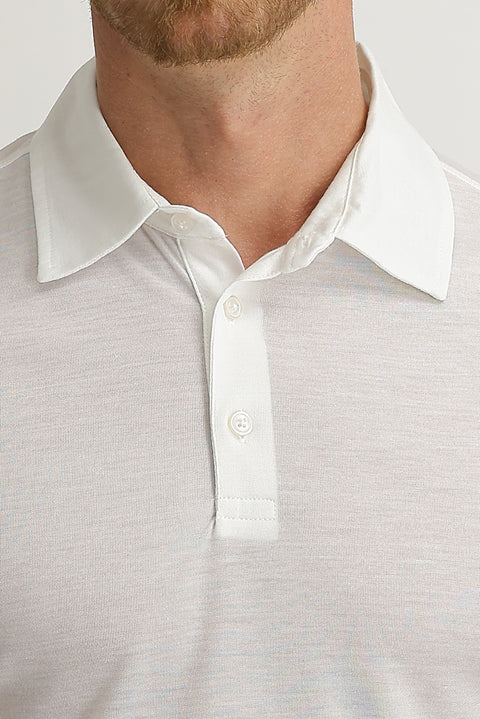 Kırık Beyaz Polo Yaka Slim Fit Dar Kesim Pamuk Tişört