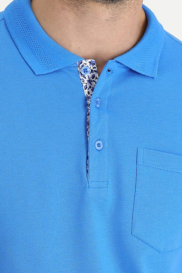 Mavi Polo Yaka Slim Fit Dar Kesim Pamuk Tişört