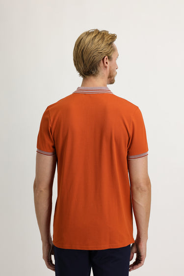  Kiremit Polo Yaka Slim Fit Dar Kesim Pamuk Tişört