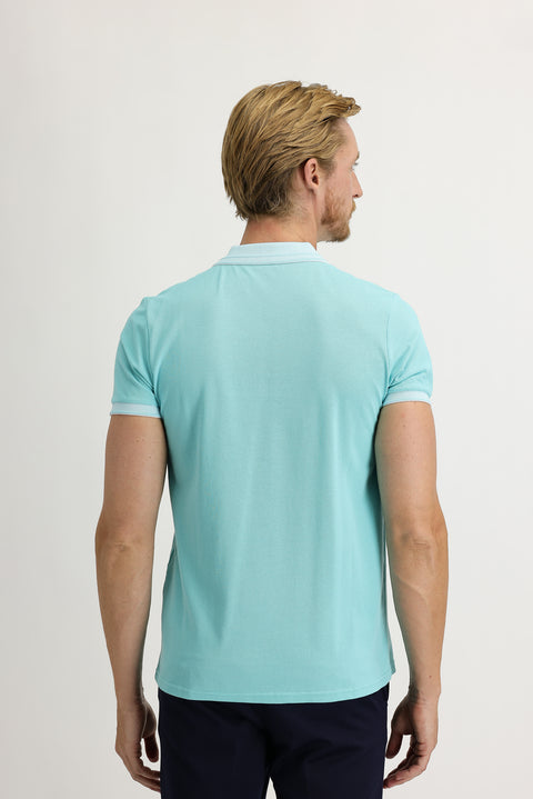 Mint Yeşili Polo Yaka Slim Fit Dar Kesim Pamuk Tişört