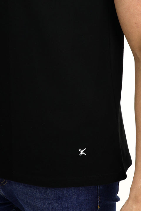 Siyah Polo Yaka Slim Fit Dar Kesim Pamuk Tişört