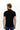 Siyah Polo Yaka Slim Fit Dar Kesim Nakışlı Pamuk Tişört