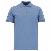 Gök Mavisi Polo Yaka Slim Fit Dar Kesim Nakışlı Pamuk Tişört
