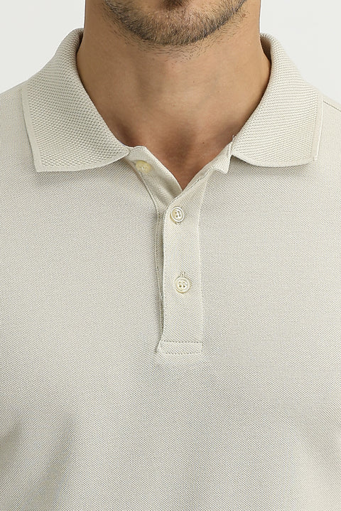 Taş Polo Yaka Slim Fit Dar Kesim Nakışlı Pamuk Tişört