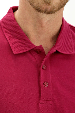  Vişne Polo Yaka Slim Fit Dar Kesim Nakışlı Pamuk Tişört