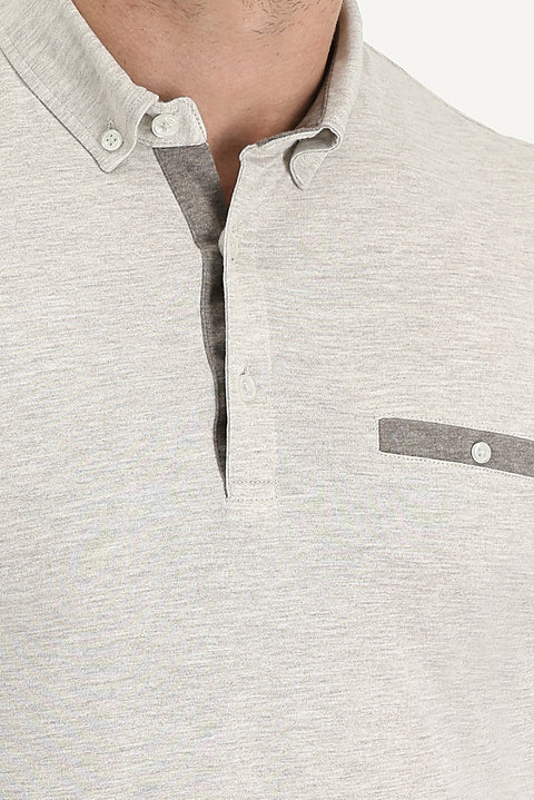 Açık Kahve  Polo Yaka Slim Fit Dar Kesim Tişört