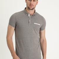 Koyu Kahve Polo Yaka Slim Fit Dar Kesim Tişört