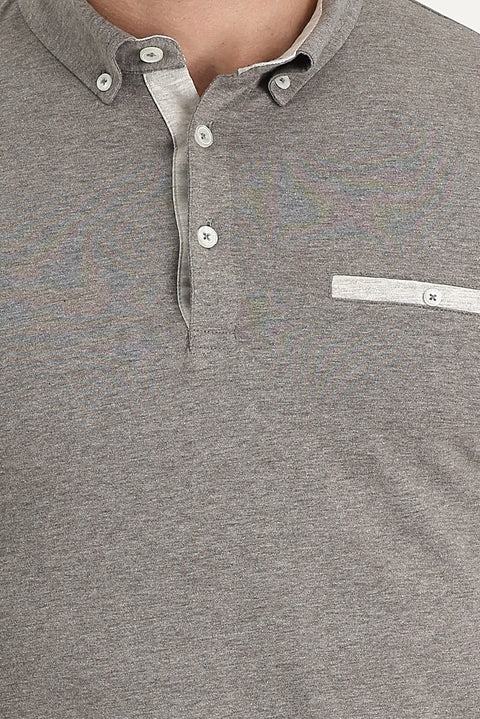 Koyu Kahve Polo Yaka Slim Fit Dar Kesim Tişört
