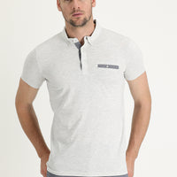 Krem Polo Yaka Slim Fit Dar Kesim Tişört