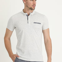 Krem Polo Yaka Slim Fit Dar Kesim Tişört Pamuklu