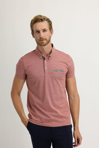  Açık Bordo Polo Yaka Slim Fit Dar Kesim Tişört