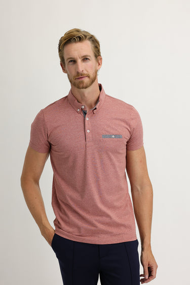 Açık Bordo Polo Yaka Slim Fit Dar Kesim Tişört