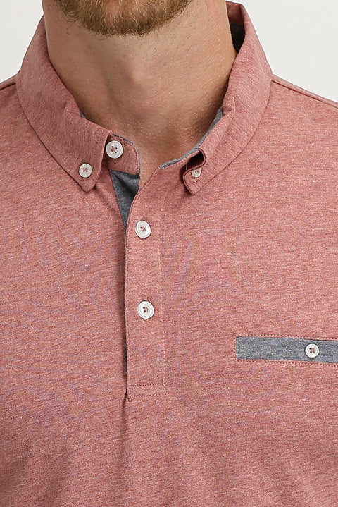 Açık Bordo Polo Yaka Slim Fit Dar Kesim Tişört