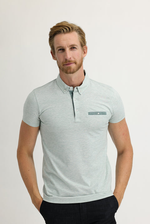 Çağla Yeşili Polo Yaka Slim Fit Dar Kesim Tişört