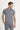 Orta Antrasit Polo Yaka Slim Fit Dar Kesim Pamuklu Tişört