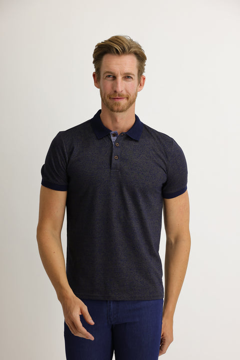 Koyu Kahve Polo Yaka Slim Fit Dar Kesim Desenli Tişört