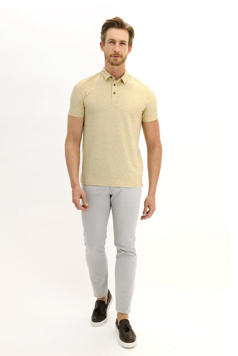 Hardal Polo Yaka Slim Fit Dar Kesim Tişört