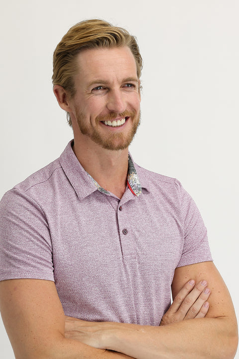 Açık Bordo Polo Yaka Slim Fit Dar Kesim Tişört