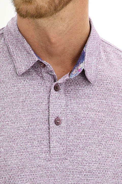 Orta Mor Polo Yaka Slim Fit Dar Kesim Tişört