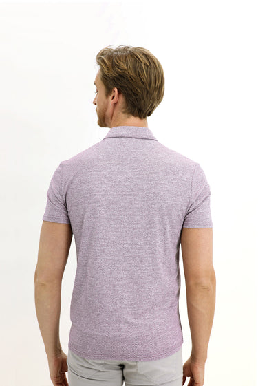 Orta Mor Polo Yaka Slim Fit Dar Kesim Tişört