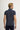 Orta Lacivert Polo Yaka Super Slim Fit Ekstra Dar Kesim Baskılı Pamuk Tişört