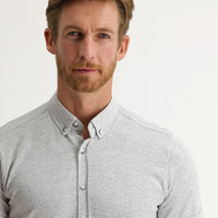 Orta Gri Polo Yaka Pamuk Gömlek Pamuk Tişört