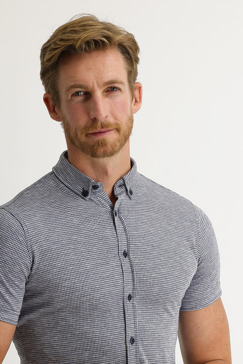 Orta Lacivert Polo Yaka Pamuk Gömlek Pamuk Tişört