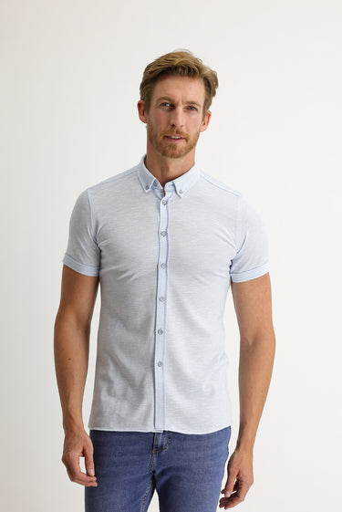 Uçuk Mavi Polo Yaka Pamuk Gömlek Pamuk Tişört