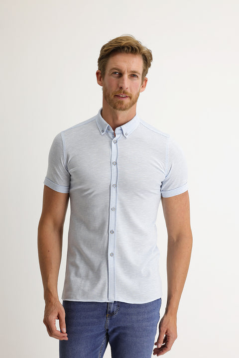 Uçuk Mavi Polo Yaka Pamuk Gömlek Pamuk Tişört