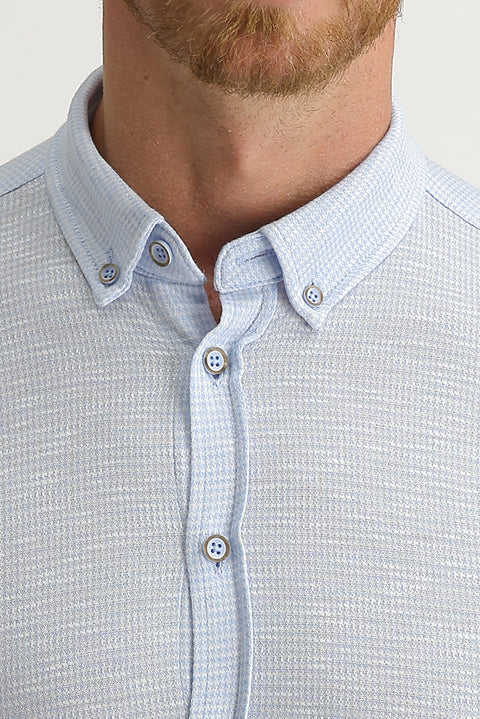 Uçuk Mavi Polo Yaka Pamuk Gömlek Pamuk Tişört