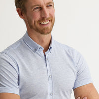 Açık Mavi Polo Yaka Slim Fit Dar Kesim Desenli Pamuk Gömlek Pamuk Tişört