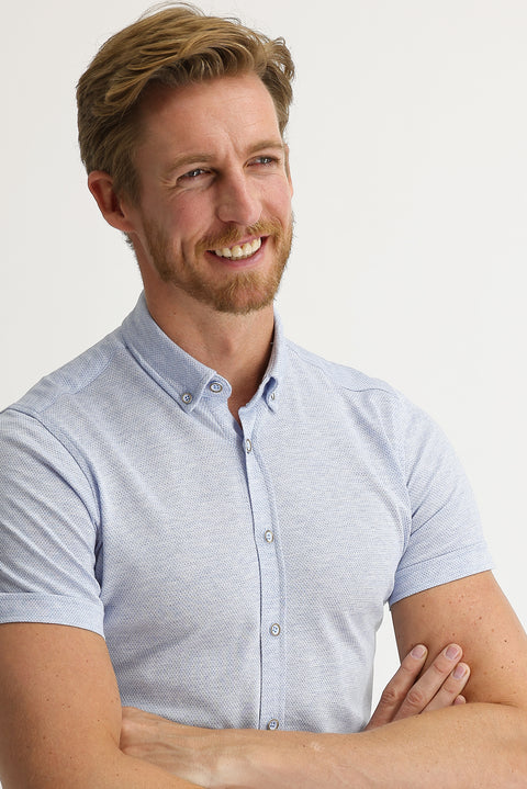 Açık Mavi Polo Yaka Pamuk Gömlek Pamuk Tişört