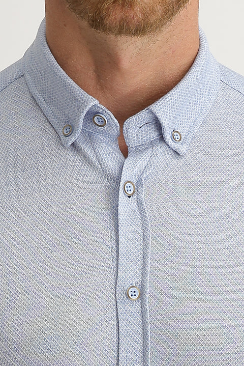 Açık Mavi Polo Yaka Pamuk Gömlek Pamuk Tişört