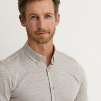 Orta Bej Polo Yaka Pamuk Gömlek Pamuk Tişört