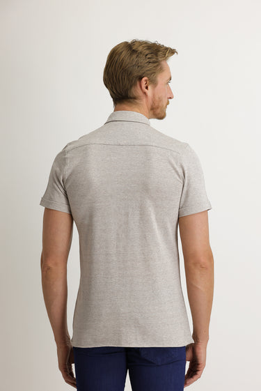 Orta Bej Polo Yaka Pamuk Gömlek Pamuk Tişört