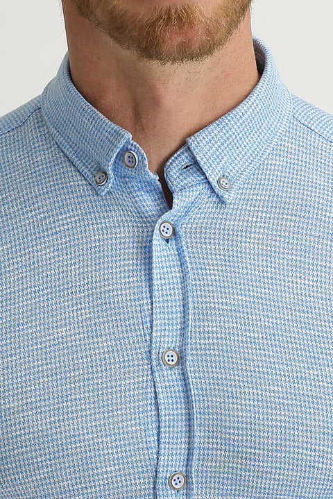 Orta Turkuaz Polo Yaka Pamuk Gömlek Pamuk Tişört