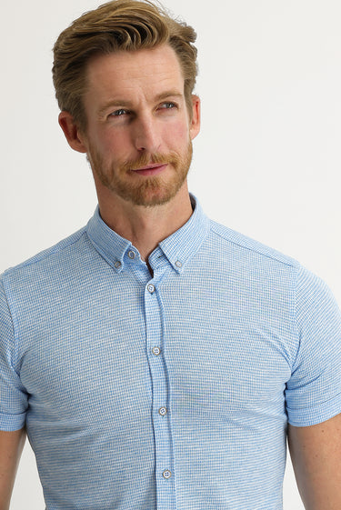 Orta Turkuaz Polo Yaka Pamuk Gömlek Pamuk Tişört