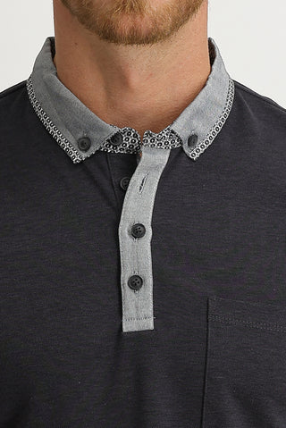  Siyah Cepli Polo Yaka Slim Fit Dar Kesim Tişört