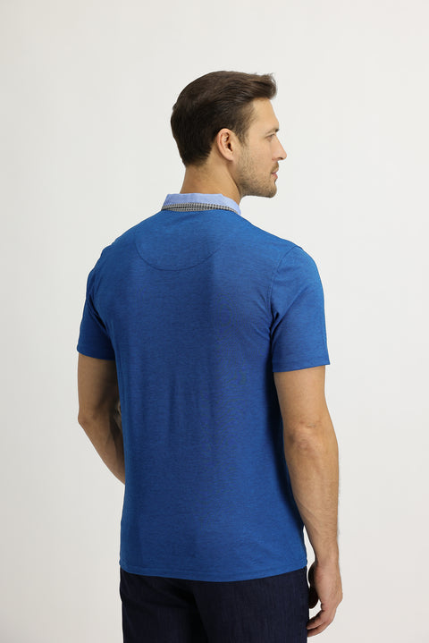 Koyu Havacı Cepli Polo Yaka Slim Fit Dar Kesim Tişört