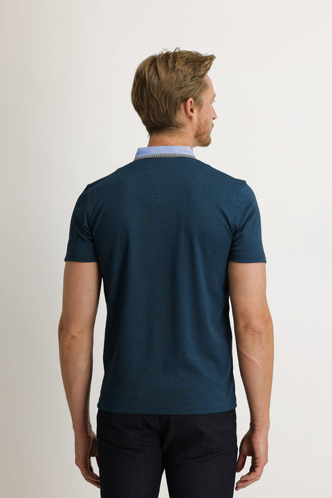 Zümrüt Yeşili Cepli Polo Yaka Slim Fit Dar Kesim Tişört
