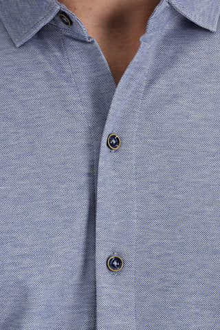  Orta Lacivert Yarım İtalyan Yaka Slim Fit Dar Kesim Tişört