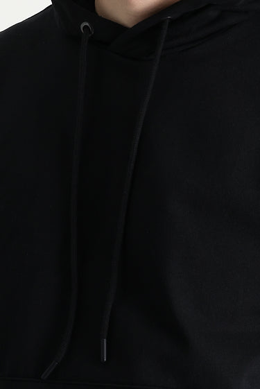  Siyah Kapüşonlu Pamuklu Sweatshirt