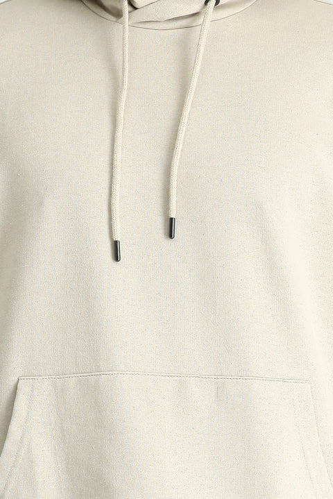 Light Mink Hooded Oversize Cotton Sweatshirt